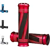 Amavoler Universal Motorcycle Handlebar Grips Fits for Motorcycles with 7/8" Left Grip and 1" Right,Available in a Variety of Colors.