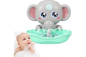 CAHILON Bath Toys, Elephant Bath Bubble Maker with Music, Magnetic Charging Bubble Machine, Bath Toys for Toddlers 1-3, Toddler Bathtub Toys, Birthday for 1 2 3 4 5 Years Old Boys Girls (Grey)
