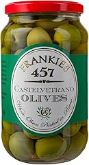 Frankies 457 Whole Castelvetrano Olives - Authentic Sicilian - Product Of Italy - Premium Handpicked Imported Italian Olives 