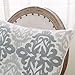 HWY 50 Decorative Linen Throw Pillows Covers Set 18x18 Inch Embroidered Geometric Accent Throw Pillow Cover Cushion Cases for Couch Sofa Living Room Pack of 2 Grey Gray