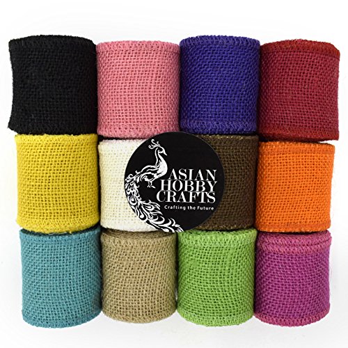 Asian Hobby Crafts Jute Burlap (2 m) - Set of 12 rolls