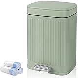 rejomiik Small Bathroom Trash Can with Lid 2.1