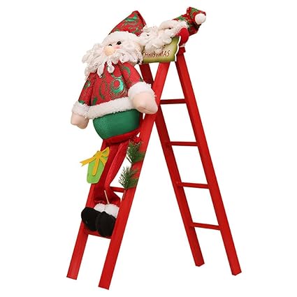 Hand Made 60cm Christmas Doll Wooden Ladder Old Man Mall Market