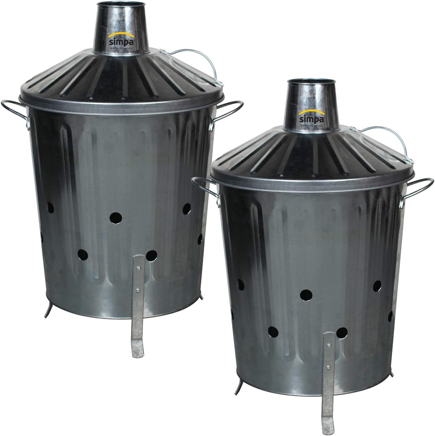 simpa 1 x 40L 40 Litre Medium Garden Galvanised Metal Incinerator Fire