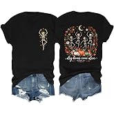 Dry Bones Come Alive Ezekiel 37 Christian Fall Skeleton Halloween T-Shirt | Christian Halloween Fall Shirt for Women, Dry Bones Come Alive Skeleton Graphic, Ezekiel 37 Faith Autumn Design V Neck Tee