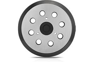 Gnellkoor 1 Pack 5" 8 Hole Hook & Loop Orbital Sander Metal Pads Compatible with Makita Orbital Sander BO5010 BO5030K BO5031K BO5041K Replacement Parts #743081-8/743051-7 (3 Screw Holes Sander Pads)