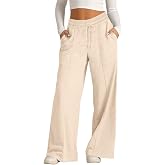 SHAOBGE Oversized Wide Leg Sweatpants Women Elastic Drawstring Straight Leg Sweatpants Low Waisted Baggy Lounge Pants Pocket
