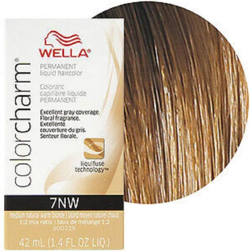 Color Charm Permanent Liquid Hair Color (7NW Medium Natural Warm Blonde), 1.4 oz