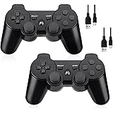 Lyyes Wireless Controller 2 Pack for PS-3,Double Shock,Rechargeable Analog Joystick,Remote for PS-3