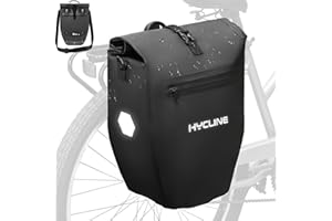 Hycline Waterproof Bike Panniers Bag: Bicycle Rear Rack Bags 28L Large Capacity with Dual Carrying Handle and Shoulder Strap for Commuting Cycling Traveling Touring Shopping - 1PC