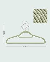 SONGMICS Velvet Hangers 50 Set Non-Slip Rose Gold Hooks 360° Swivel 43.5cm view 7