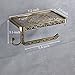 Rozin Antique Brass Art Carved Toilet Paper Holder with Shelf Holder Function