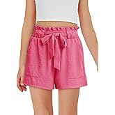 Haloumoning Girls High Waisted Shorts Kids Ruffle Summer Dress Shorts with Pockets 5-14 Years