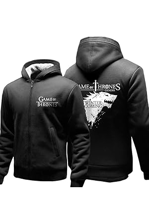 House Stark-Hoodie Männer Winterjacke Herren Pullover Kapuzen Pullover Hoodie Winter Plus Dick Jacke Cosplay Kostüm Warm Halt