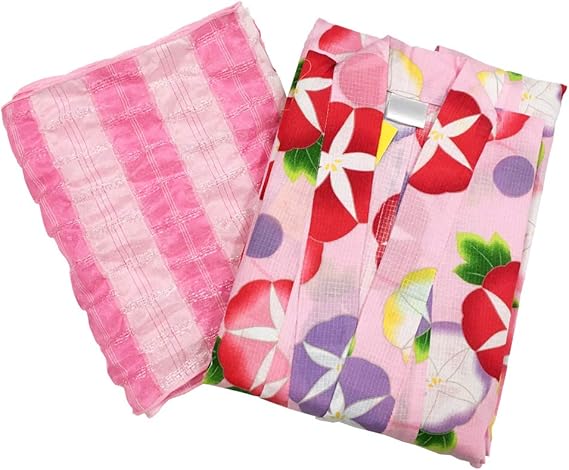 Amazon 浴衣 兵児帯セット 女の子 子供 No N ピンク 朝顔柄 兵児帯 ピンク ゆかた 130c M 在庫処分品 肩上げ 腰上げ済み 腰紐付き 簡単着付け 2点セット Pos 着物 浴衣 通販