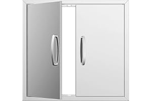 OUKIDR Outdoor Kitchen Doors, 24W x 24H Inch Stainless Steel Flush Mount BBQ Access Door for Outdoor Kitchen Cabinet Grill Station or BBQ Island