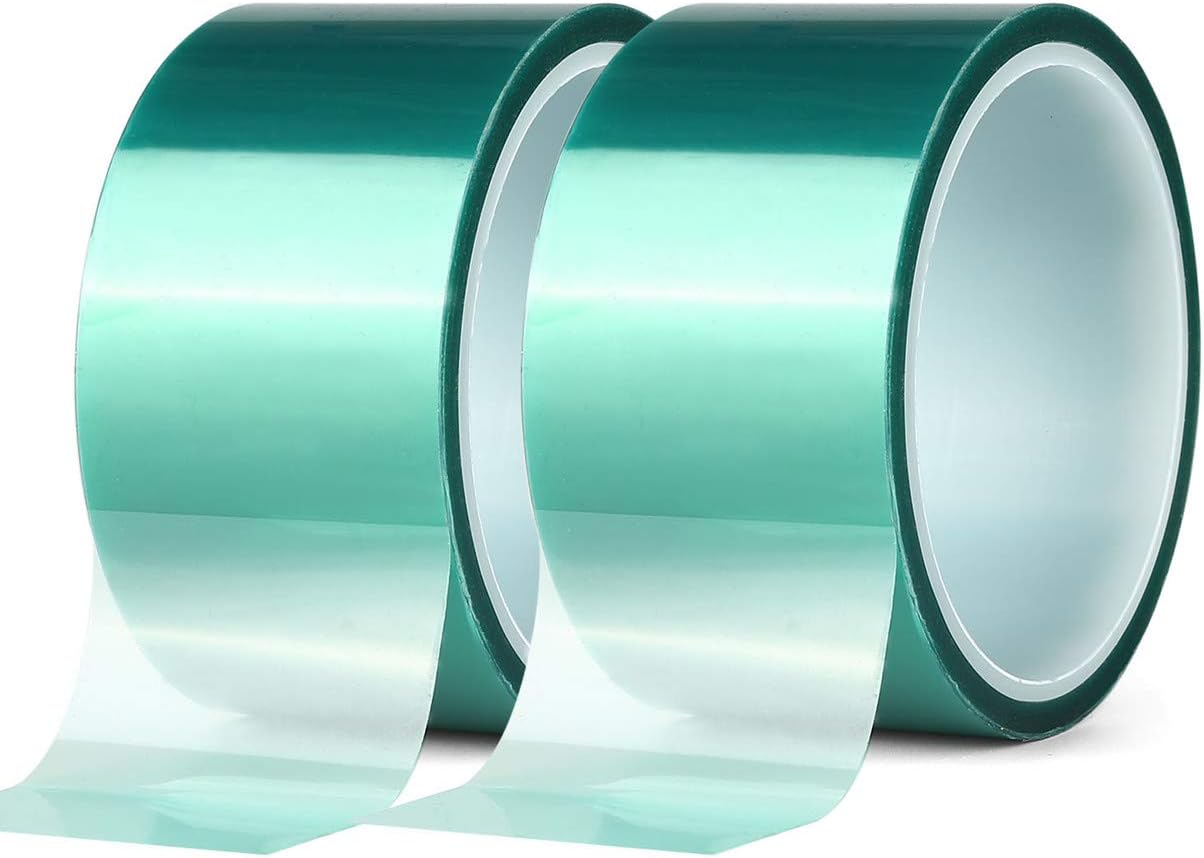 2 Roll Polyester High Temperature Masking Tape, PET Tape with Silicone Adhesive, Ideal for Painting Powder Coating, Anodizing