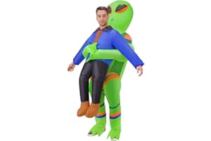 WQWOVRVO Inflatable Costume Alien for Adults,Funny Halloween Inflatable Costumes, Alien Abduction Inflatable Costumes,Blow up Costumes for Men & Women(Alien Warrior Hijacking)