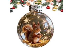 LOALIO 2026 Wildlife Wonders Collection Crystal Glass Ornament, 2.75in Handcrafted Vivid 3D Animal Christmas Decoration, Luxury Winter Holiday Tree Décor & Gifts, Sparkling Star Accents(Squirrel)