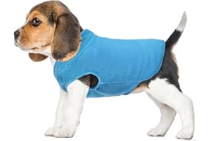 FUAMEY Dog Fleece Vest,Warm Sweatshirt Puppy Stretchy Sweater Pullover Dog Turtleneck Coat Dog Winter Jacket with Leash Hole, Dachshund Sweaters Yorkie Clothes for Small Medium Large Dogs Blue XS