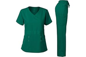 Dagacci Medical Uniform Natural Stretch Premium Women's Scrubs Set Stretch Ultra Soft Top and Pants