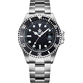 FANMIS Men's Quartz Watch Rotating Bezel Stainless Steel Dress Watches | Sapphire glass, luminous hands, rotating bezel and date display with a stainless steel bracelet for classic everyday wear.