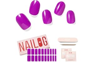 NAILOG Semi Cured Gel Nail Strips (20 Extra Long Polish Stickers/Wraps) │ Glossy & Long Lasting Soft Gel Finishing, Kiko