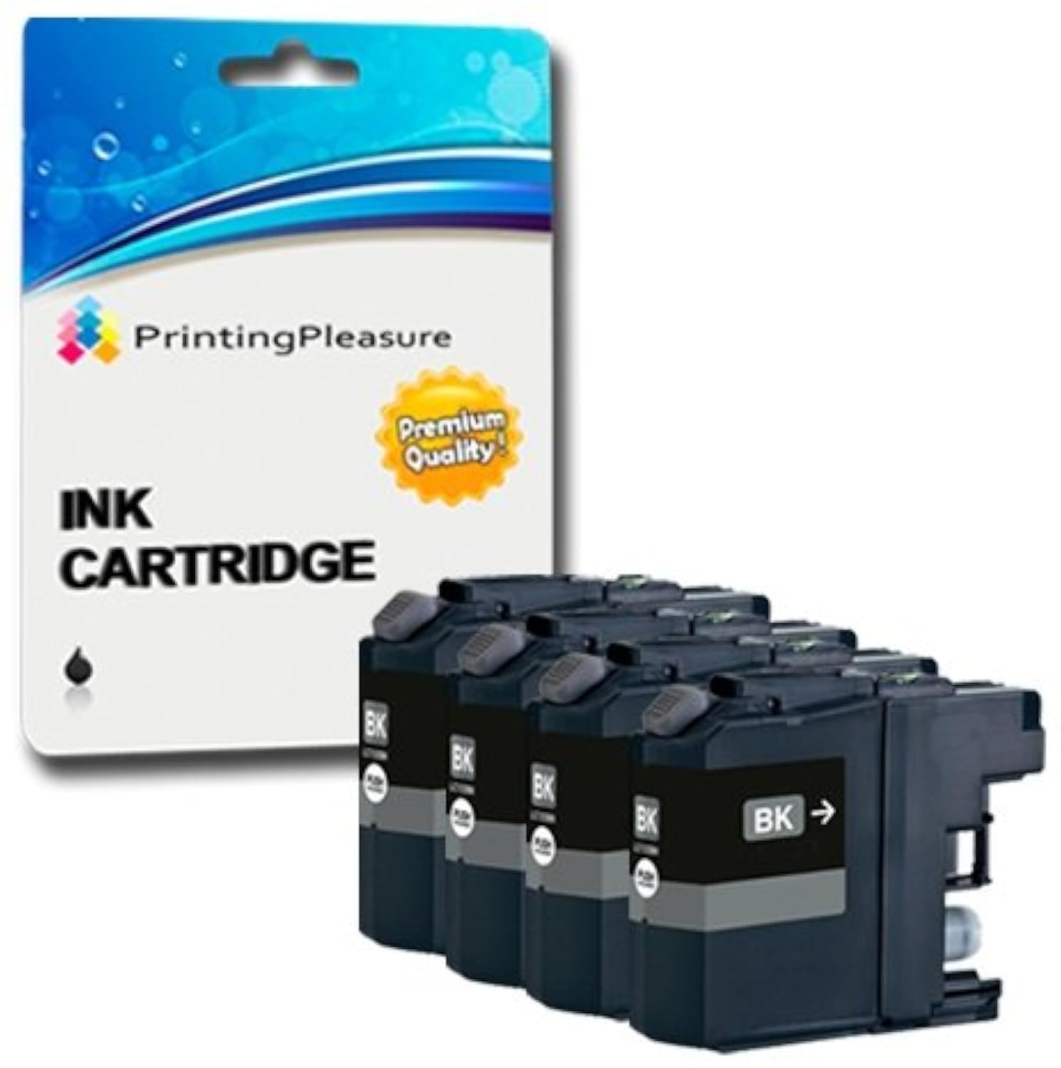 4 BLACK Printer Ink Cartridges compatible with DCP-J4110DW MFC-J4410DW MFC-J4510DW MFC-J4610DW MFC-J470DW MFC-J4710DW MFC-J6520DW MFC-J650DW MFC-J6920DW MFC-J870DW DCP-J152W, LC123XL, LC-127XL
