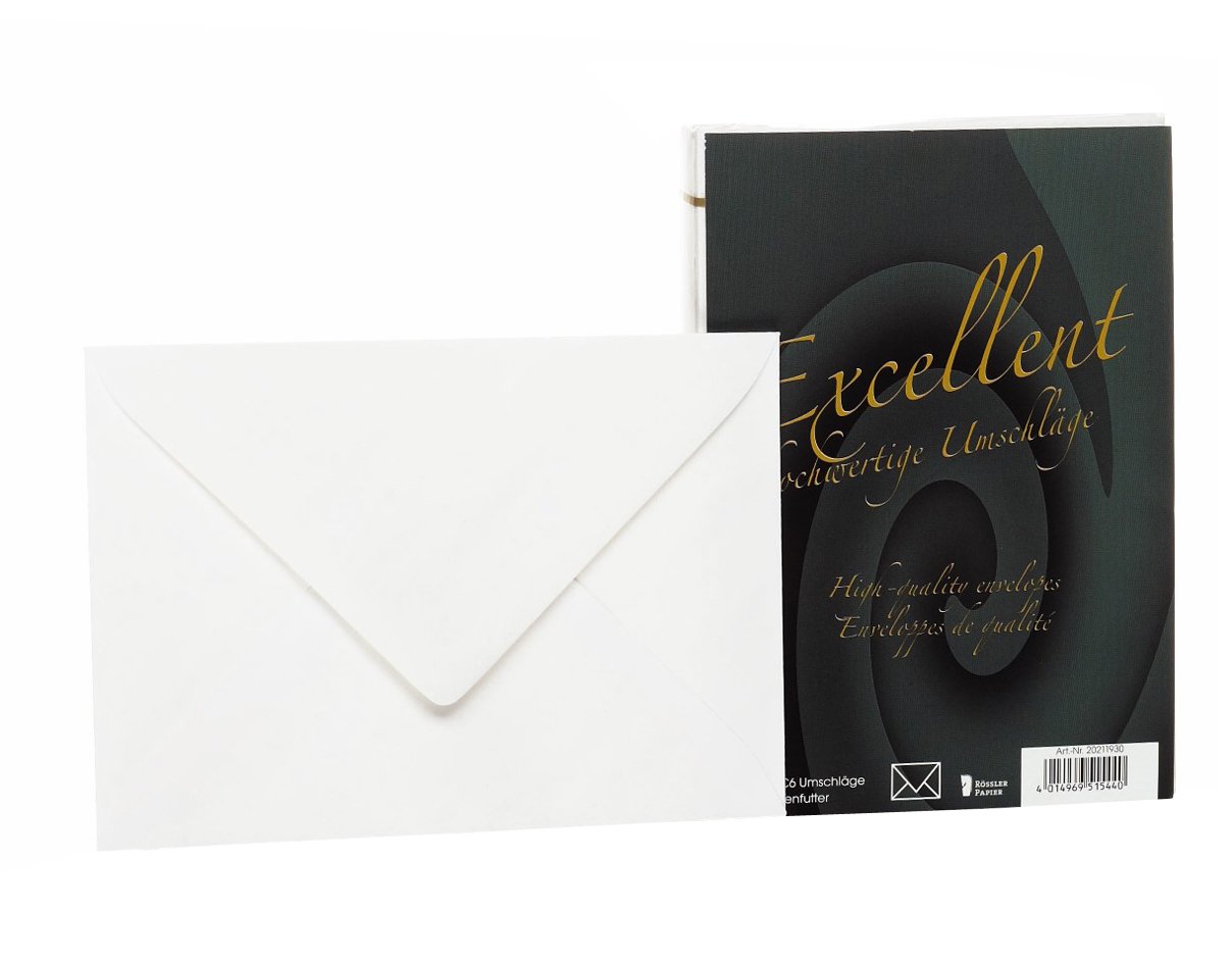 Rössler 20211930 C6 Lined Envelope - White
