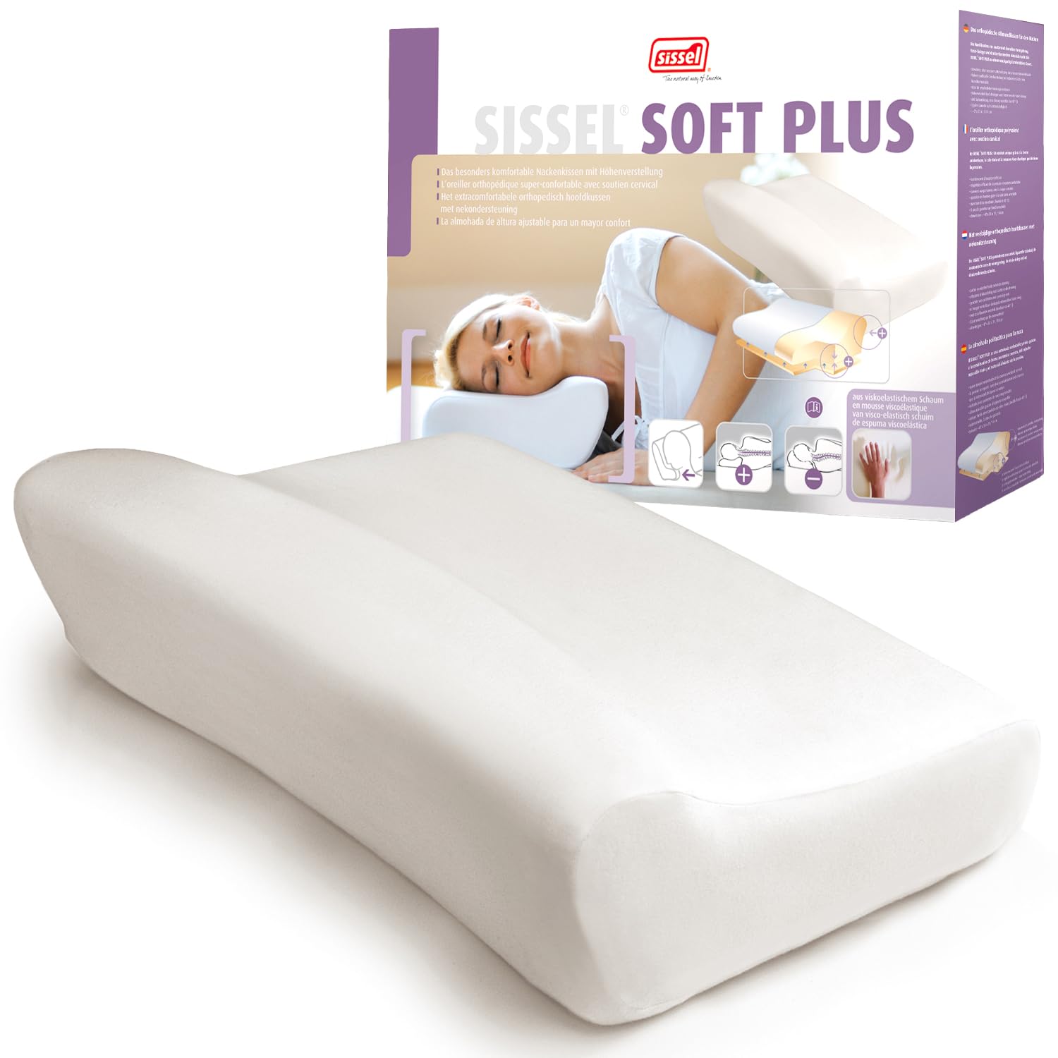 SISSEL Unisex Outdoor Orthopaedic Pillow available in Nude - Ecru - Size 47 cm L X 11 cm W X 33 cm H