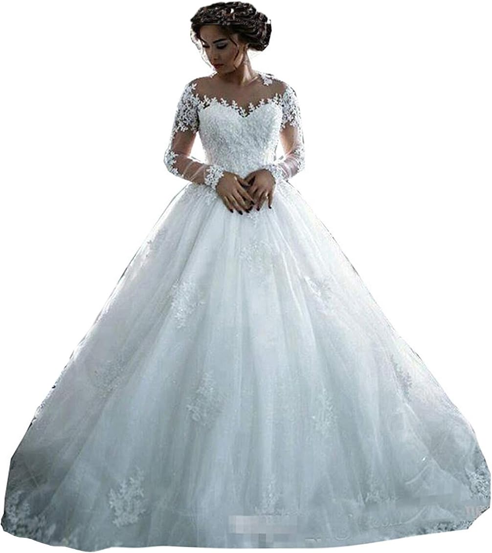 Sleeve Wedding Dress Ball Bridal Gowns 