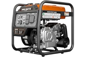 GasXcel 4400Watt Inverter Generator, Power Equipment RV Generators W/CO-Sensor & Parallel Socket, Multiple Outputs Pure Sine Wave 208CC Open Frame Gas Generator for Camping Home Emergency Home Backup