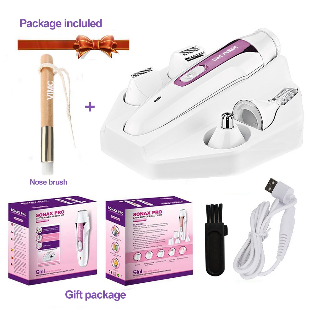5 in 1 Eyebrow Trimmer Bikini Trimmer Facial Remove Hair Removal,Lady Shaver Beauty Set with Wet/Dry Waterproof Eyebrow Grooming Kit for Men Women