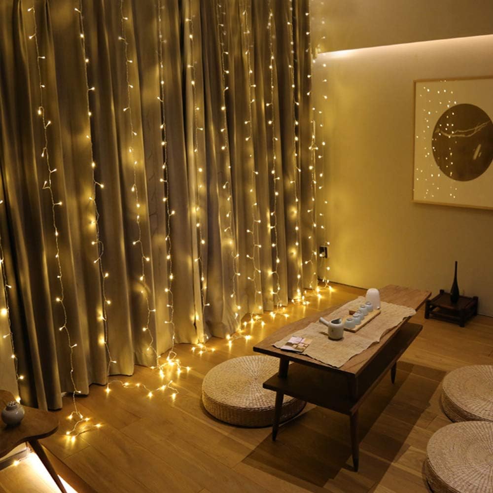 Curtain Fairy String Lights, USB Operated 3mX3m 300 LEDs Curtain Lights with Remote Control and Timer - Image 5