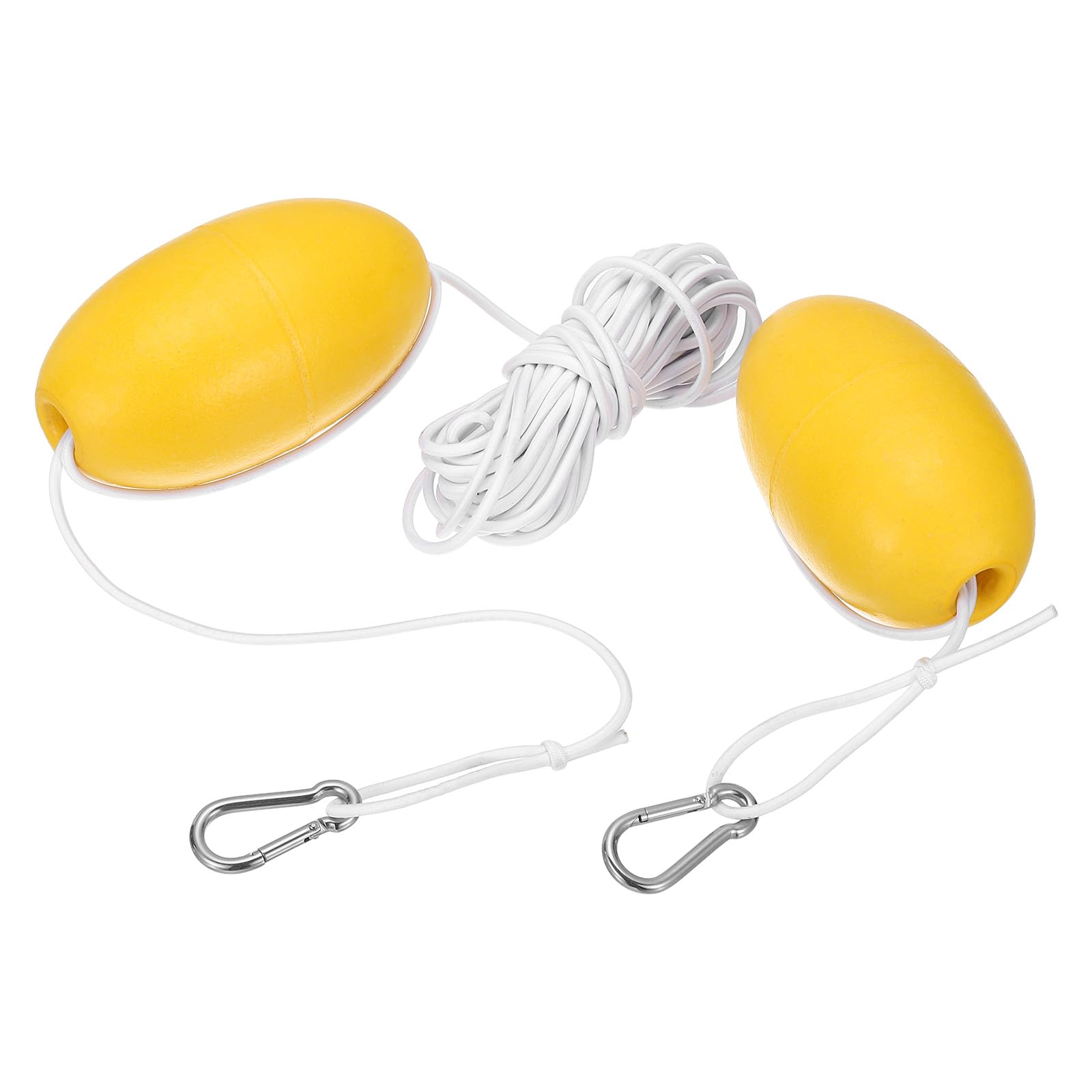 PATIKIL 33FT Float Rope Tow Line, Heavy Duty Buoy Ball Float Leash with Stainless Steel Hook Drift Rope Marker Buoy Float Rope for Fishing Drift Jet-Ski Kayak Boat Accessories, White