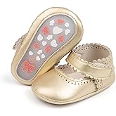 Sawimlgy Baby Girls Mary Jane Sequins Crown Flats PU Leather Wedding Party Princess Ballet Shoe Infant Rubber Sole Prewalker Toddler First Crib Shoes