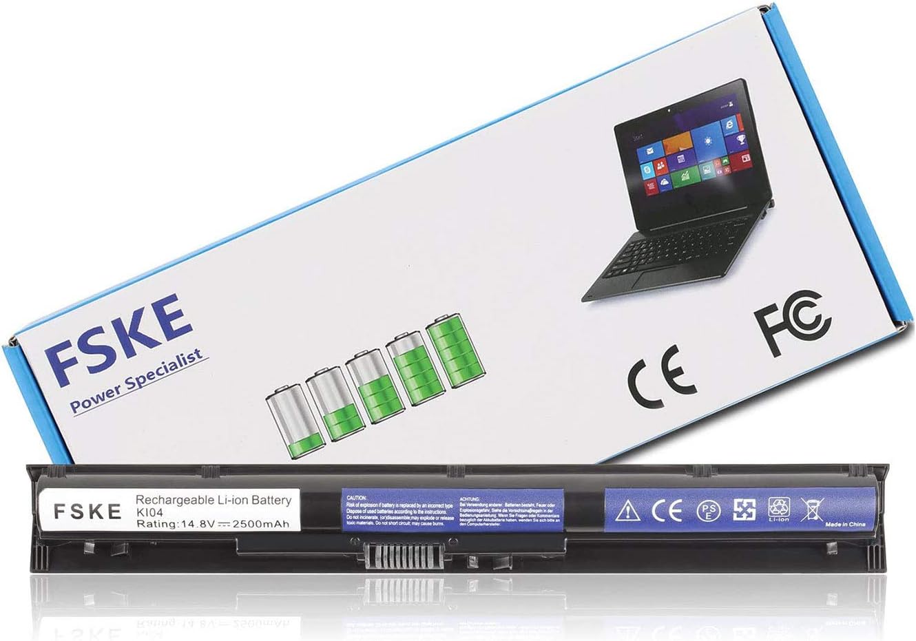 FSKE KI04 800049-001 K104 Laptop Battery for HP 800009-421 800050-001 800010-421 HSTNN-LB6R HSTNN-LB6S HSTNN-DB6T Pavilion 15 14 17 Notebook, 14.8V 2500mAh 4-Cell