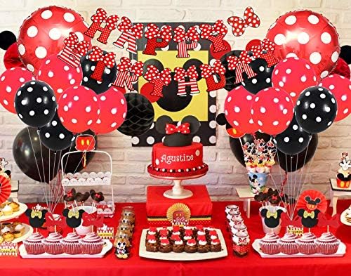 Mickey Anniversaire Minnie Decoration Mickey Et Minnie Party Supplies Rouge Et Noir Ballons Minnie Joyeux Anniversaire Banniere Pour Anniversaire Baby Shower Bannieres Cuisine Et Maison Stephanfourie Co Za