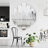 osemy 32" x 28" Elegant Frameless Cluster Arched Wall Mirror Aesthetic Modern Decorative Real Glass Wall-Mounted Mirrors for Living Room Bedroom Entryways Home Decor