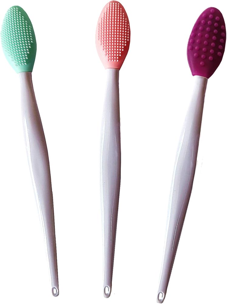 3 Pcs Lip Scrub Brush,Lip Scrubber Exfoliator for Men Women Lip Lightening | Lip Exfoliator Brush,Double-Sided Soft Silicone
