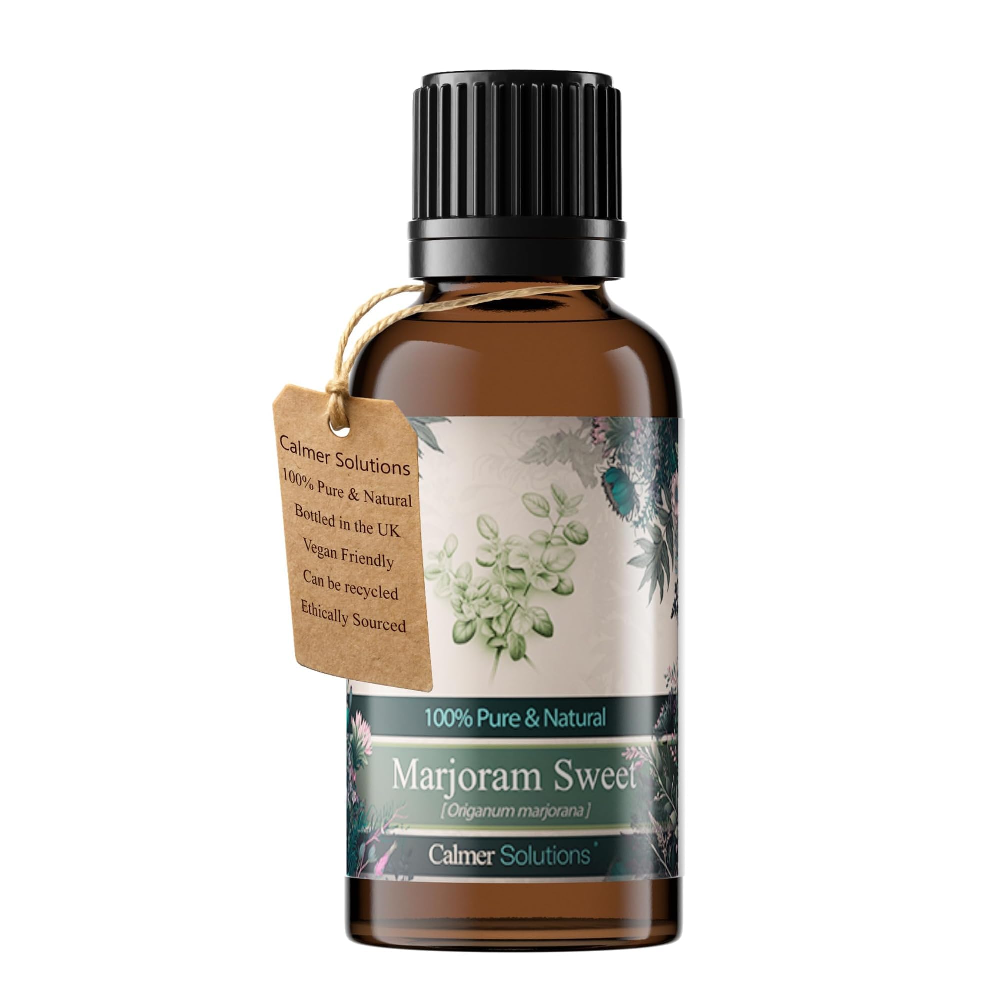 Calmer Solutions Sweet Marjoram Essential Oil 30ml – 100% Pure & Natural – Calming Herbal Aromatherapy Oil for Stress, Sleep & Muscle Relief – Ideal for Diffusers, Massage & Blends