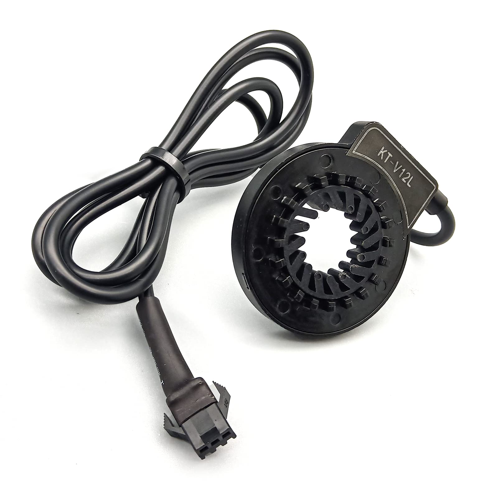HUDAMZKY Ebike Pedal Assist Sensor KT V12L PAS 12 Magnets Double Hall Electric Bicycle Assistant Speeds Sensor PAS System Bike Cycling Accessories for Road Mountain Bike Parts (SM Plug)