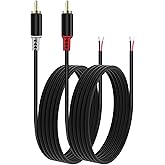 RCA to Speaker Adapter, 2 Bare Wire to RCA Plug - 9.8FT, 20AWG for Speaker Amplifier Audio Video AV Receiver TV Subwoofer