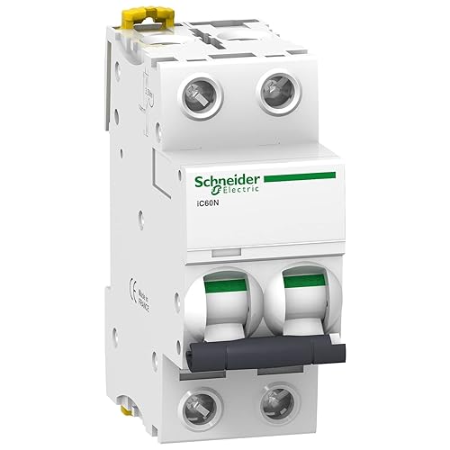 Schneider Electric A9F74240 IC60N Stroomschakelaar, Acti9, 2P, 40A, C- kromming, 50/60 Hz, wit