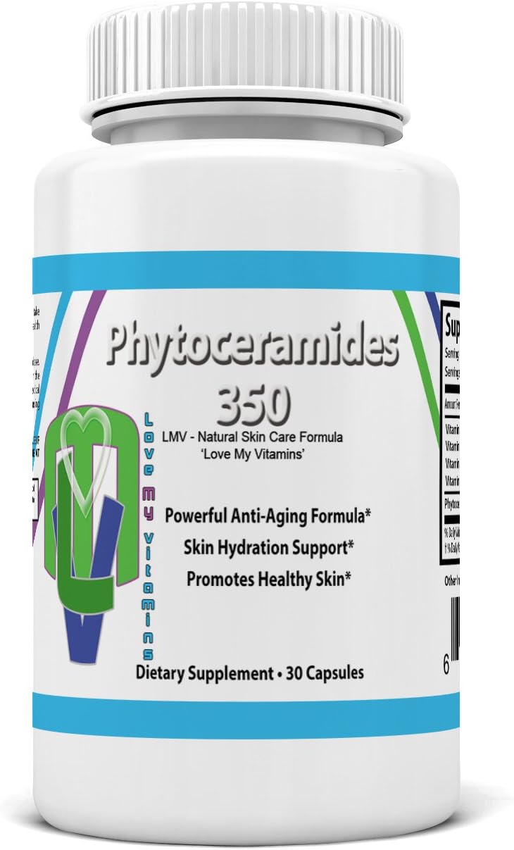 Phytoceramides 350 *Made in USA - Powerful Anti-Aging Formula - Money Back Guarantee - All Natural Capsules Dietary Supplement 30 Cap Bottle- Phytorenew Skin Hydration Skin Rejuvenation Formula