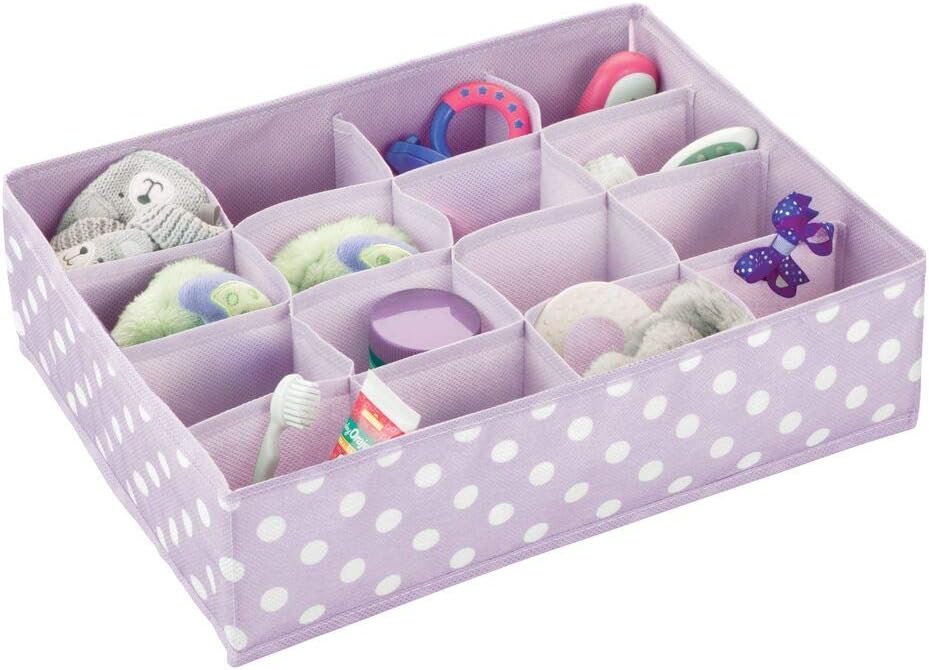mDesign Baby Storage Box Nursery Storage Organiser with 16