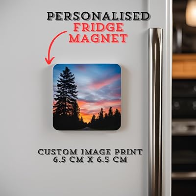 Personalised Fridge Magnet Square 6.5cm x 6.5cm with Photo or Logo