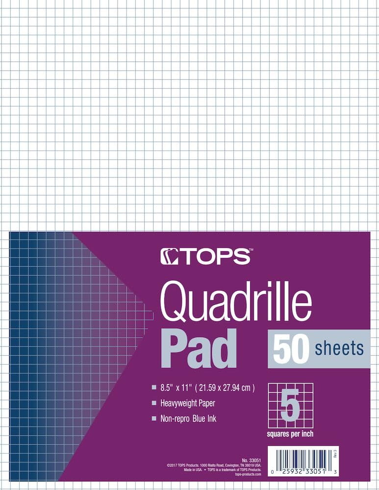 Tops 5 Square/Inch Quadrille Pads (TOP33051)