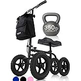 Vive Mobility All Terrain Knee Scooter Walker for Foot Injuries - Adult | Broken Leg Crutch Cart Roller for Surgery, Broken Foot, Ankle Injury - Kneeling Rolling Steerable Seated Wheel Scooter Aid