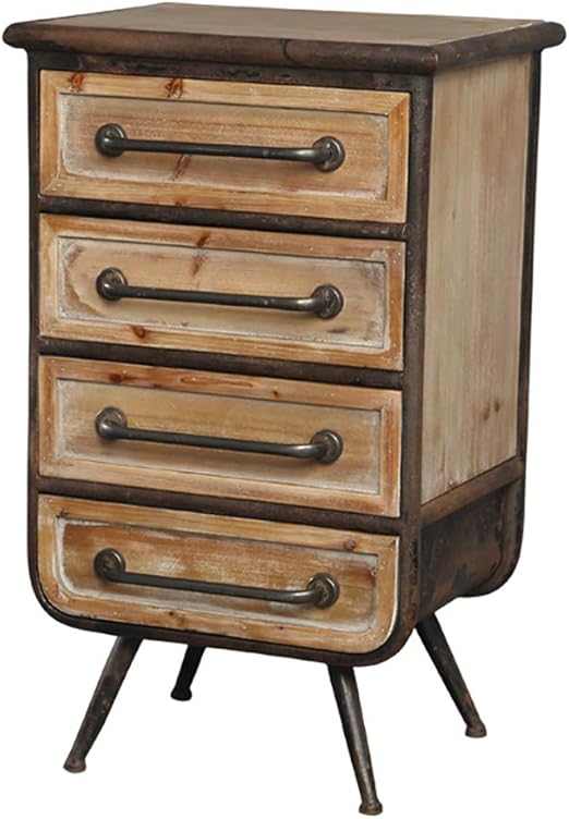 Amazon Com Ktol 4 Tier Retro Industrial Nightstand With 4 Metal Foot 75cm 4 Drawers Bedside Furniture Decor Bedroom Accessories Metal Frame Stable Antique Bedside Table Bronze 29 5in Kitchen Dining
